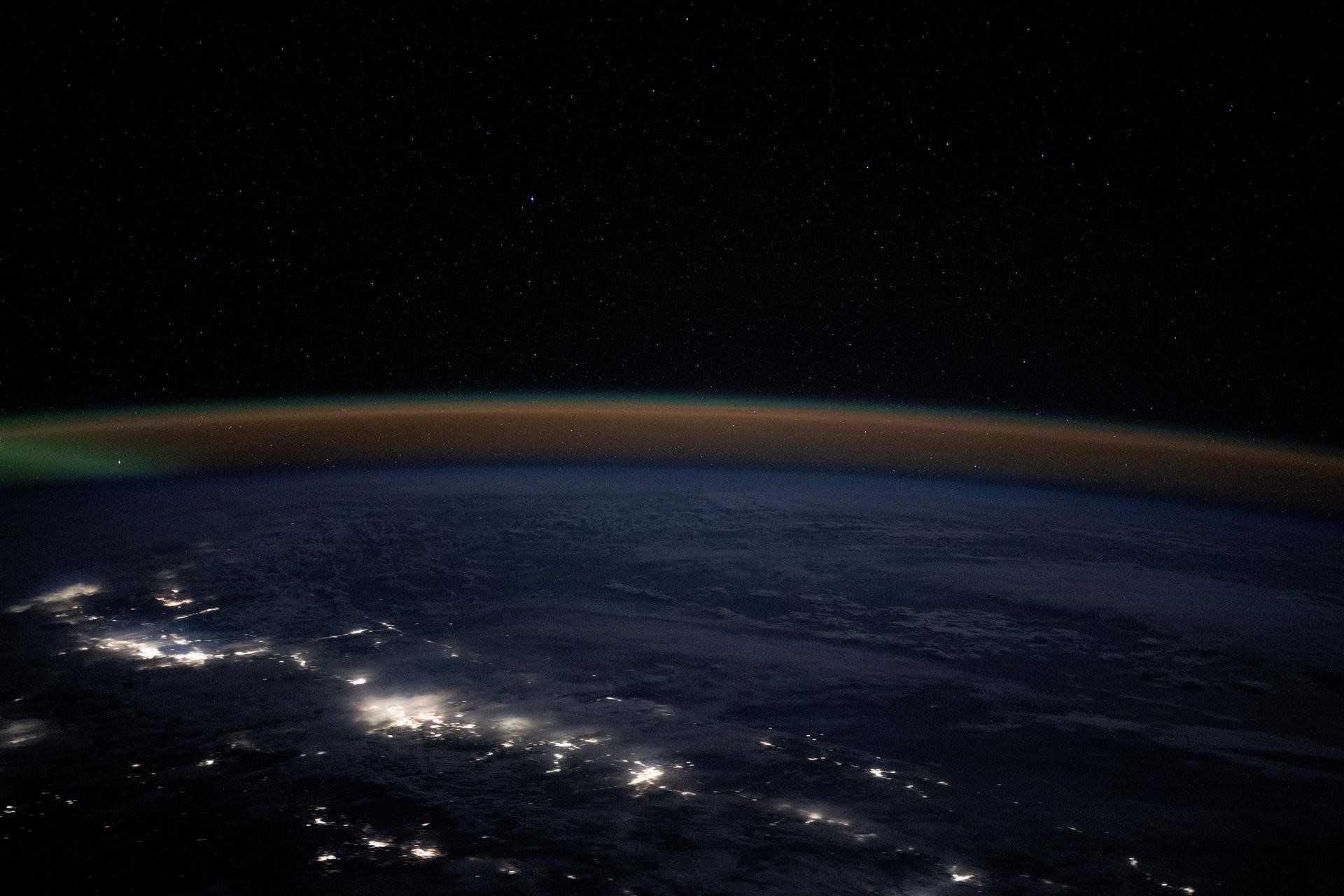 Earth's horizon from low orbit.